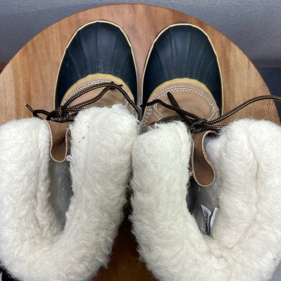 Vintage Sorel Caribou Wool Lined Rain Boots Lace Up Hiking Snow Work Boot Size 8 - Picture 13 of 16